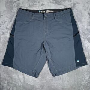 Kuhl Mutiny River Shorts Mens 38 Blue Gray Hybrid Hiking Swim